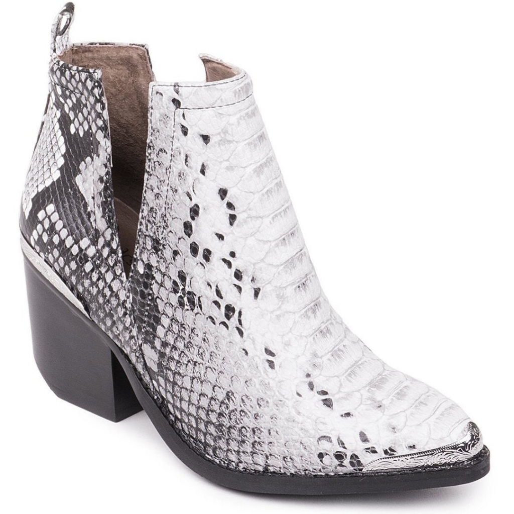 Jeffrey Campbell Cromwell Cutout Booties Black And White Snake Size 6